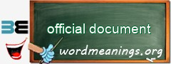 WordMeaning blackboard for official document